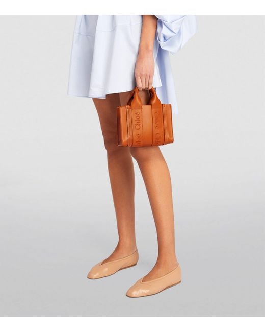 Chloé Brown Mini Leather Woody Tote Bag