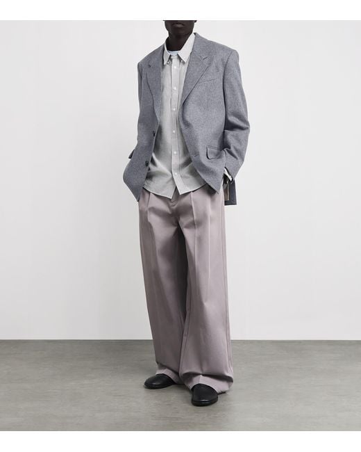 AMI Gray Wool Oversized Blazer for men