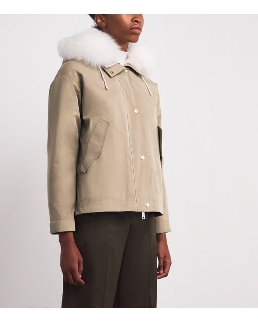 Yves Salomon Natural Waterproof Fur-Trim Parka Coat