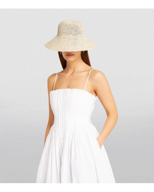 Max Mara White Cotton-blend Woven Hat