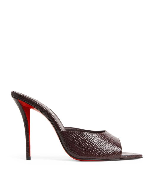 Christian Louboutin Pink Miss Z Alligator-Embossed Leather Heeled Mules 100
