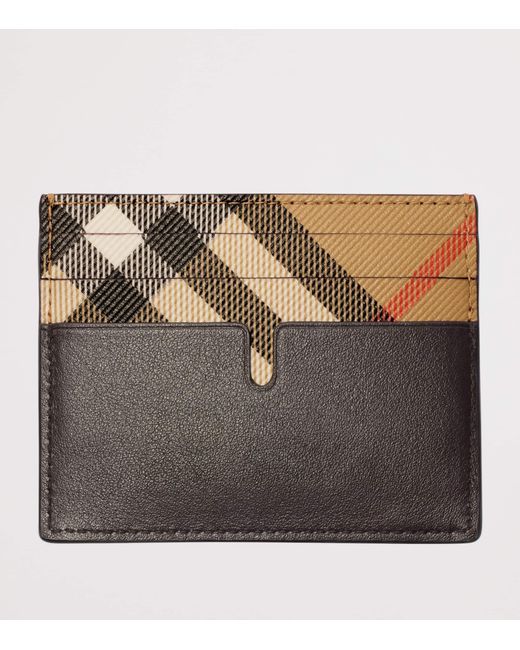 Burberry Natural Leather Tall Pop Check Card Holder for men