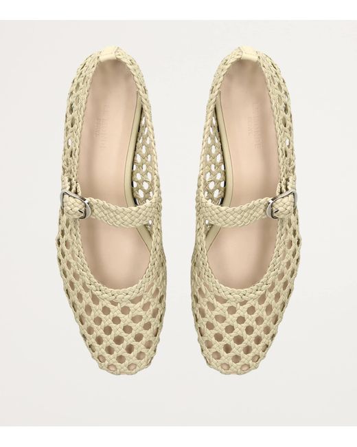 Le Monde Beryl Natural Leather Woven Mary Janes