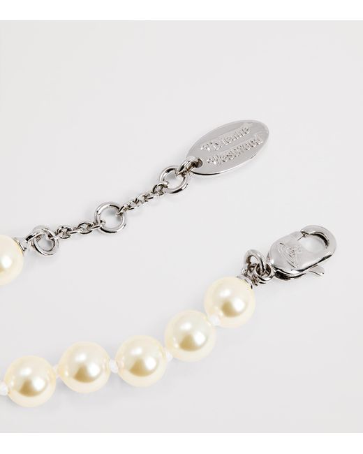 Vivienne Westwood White Orb Lucrece Bracelet for men