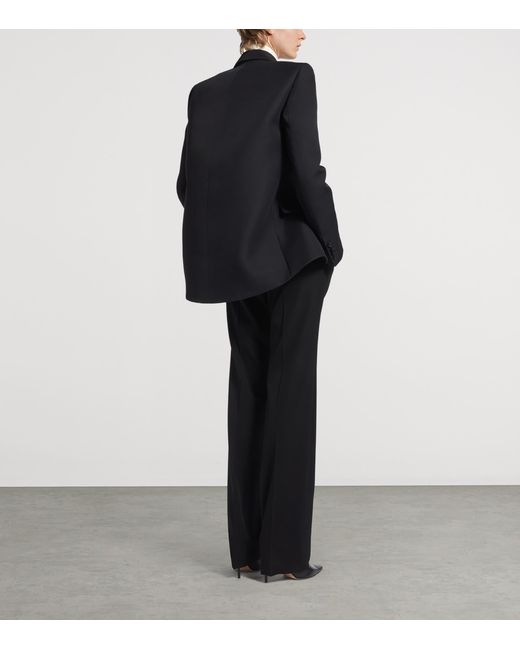 Balenciaga Black Wool-Silk Cocoon Blazer
