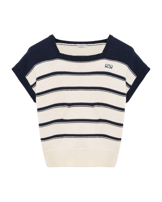 Loewe Blue Cotton-Wool Stripe Sweater