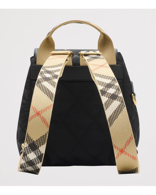 Burberry Black Mini Quilted Horseshoe Backpack
