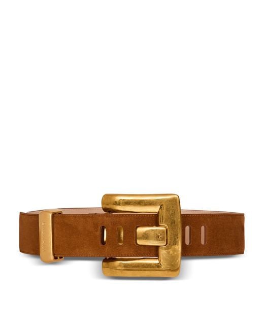 Balmain Brown Suede Anthem Belt