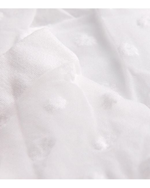 Wolford White Daisy Mid-Calf Socks
