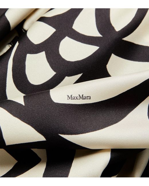 Max Mara Black Silk Printed Blouse