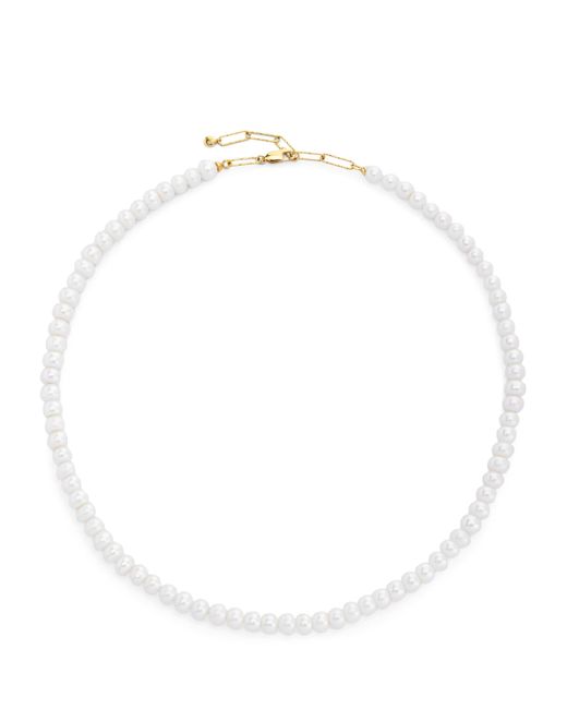Monica Vinader White Vermeil And Pearl Nomade Necklace