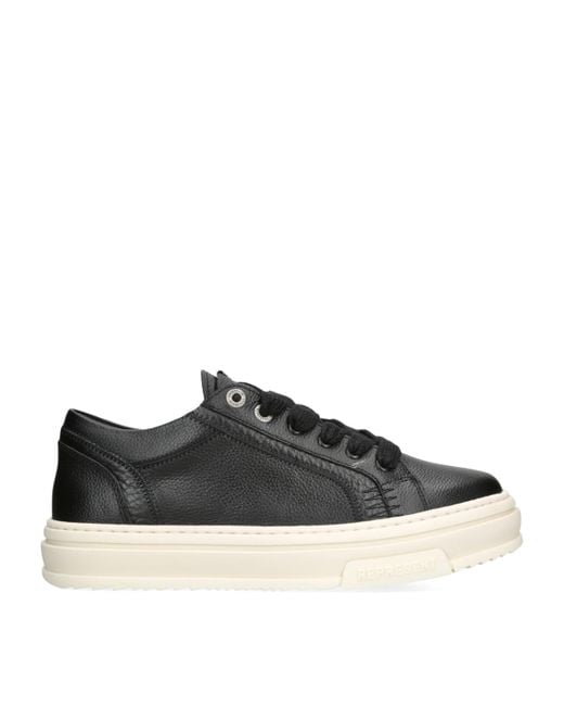 Represent Black Tumbled Leather Htn Sneakers for men