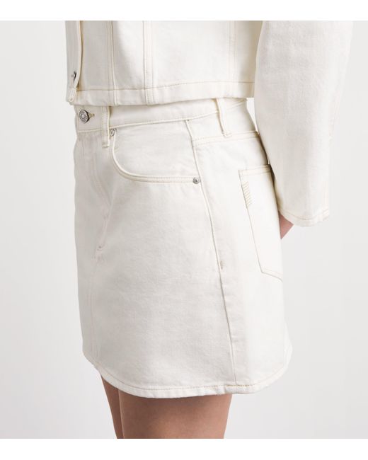 PAIGE White Denim Bobbi Mini Skirt