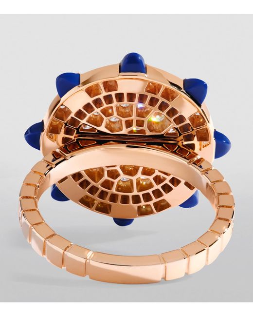 Marli New York Pink Diamond And Lapis Lazuli Tip-Top Statement Ring