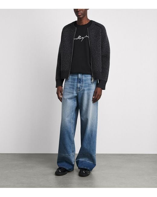 MM6 by Maison Margiela Blue Panelled Wide-Leg Jeans for men