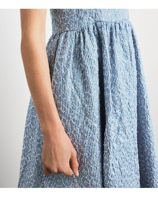 Sandro Blue Sequinned Midi Dress