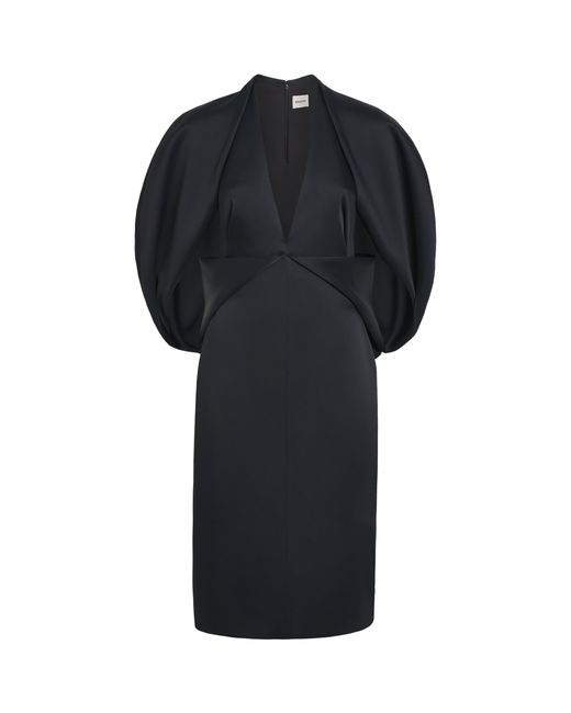 Khaite Black Satin Dakota Mini Dress