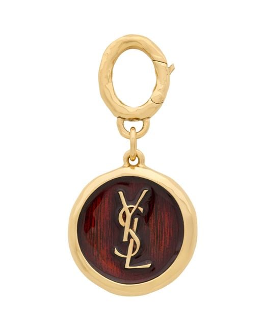 Saint Laurent Metallic Enamelled Cassandre Medallion Charm