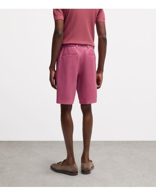 Boss Linen Tapered Shorts for men