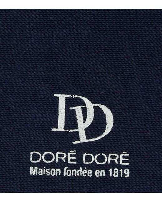 Doré Doré Blue Ribbed Cotton Socks for men