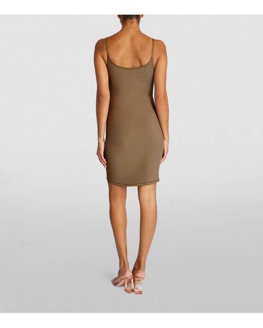 Skims Soft Lounge Slip Mini Dress in Brown