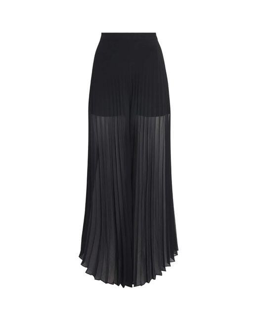 Sandro Black Organza Pleated Trousers