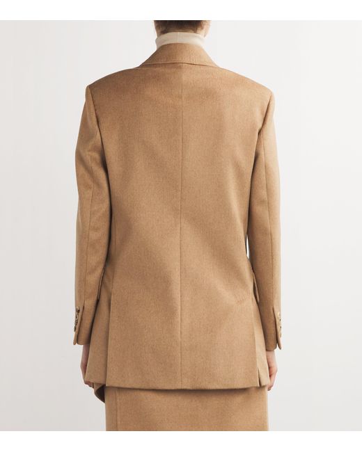 Max Mara Natural Camel Hair Double-Breasted Blazer