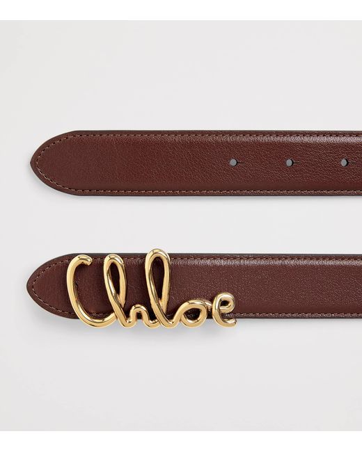 Chloé Brown Calfskin Iconic Belt
