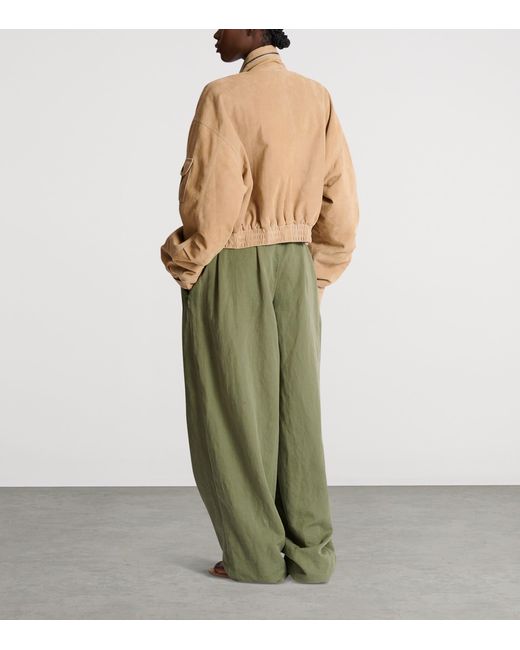 Balmain Natural Leather Bomber Jacket