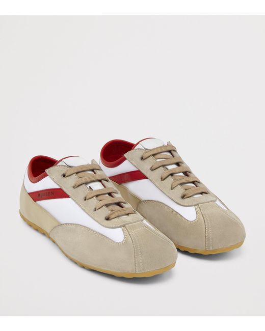 McQueen Brown Leather Boxe Sneakers for men