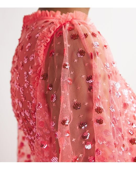 Needle & Thread Pink Embellished Raindrop Gown