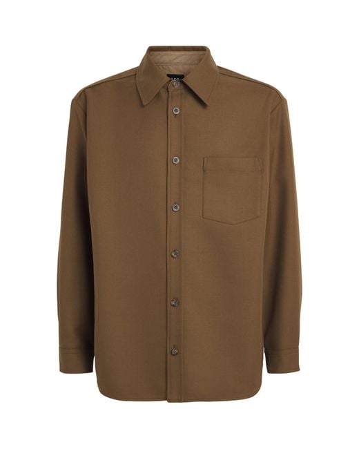 A.P.C. Green Button-Up Overshirt for men