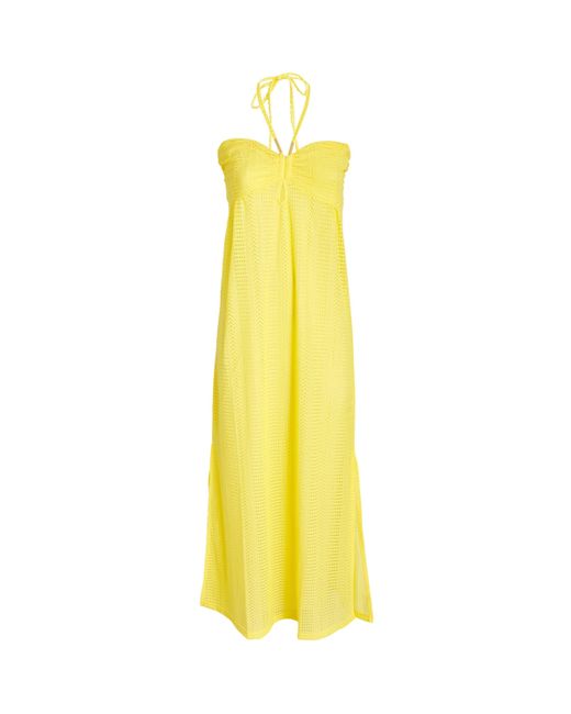 Melissa Odabash Yellow Crochet Mila Maxi Dress