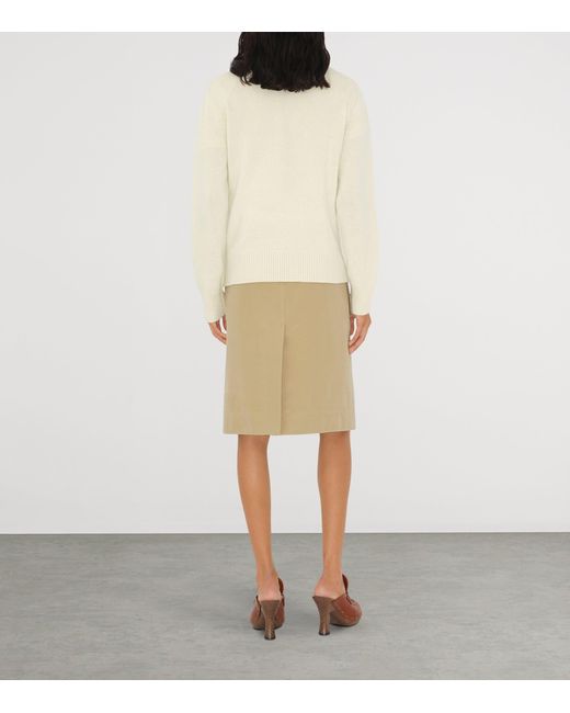 Burberry White Wool-Cashmere Ekd Sweater