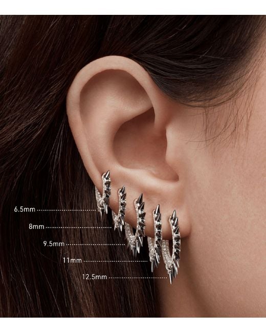 Maria Tash Metallic Moissanite Mohawk And Diamond Pavé Hoop Earring