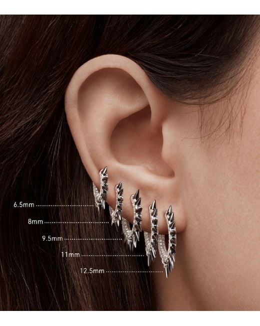 Maria Tash Black Moissanite Mohawk And Diamond Pavé Hoop Earring