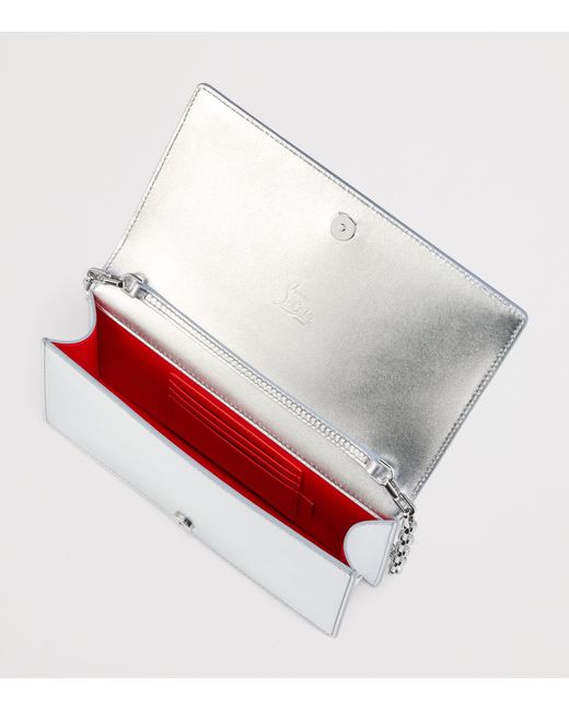 Christian Louboutin Gray Bettina Patent Leather Clutch Bag