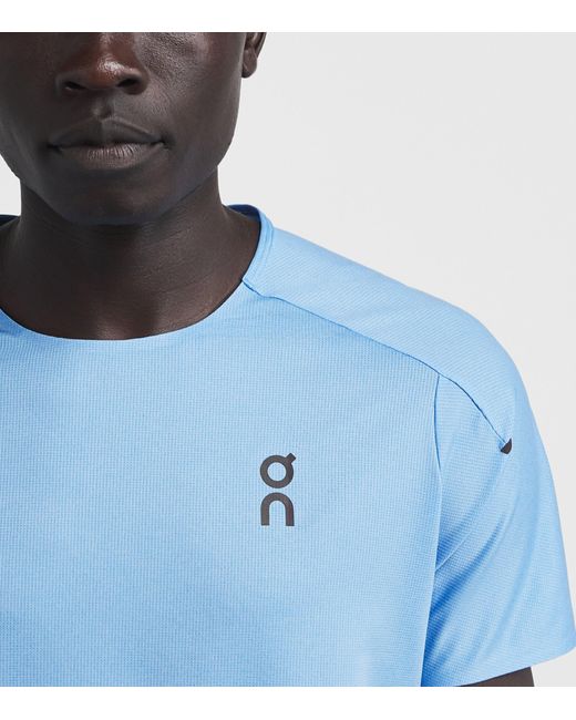On Shoes Blue Performance T-Shirt for men