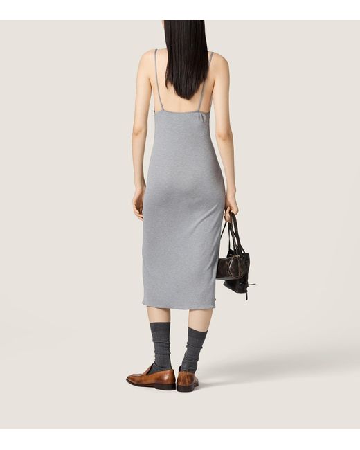 Miu Miu Gray Recycled Silk Midi Dress