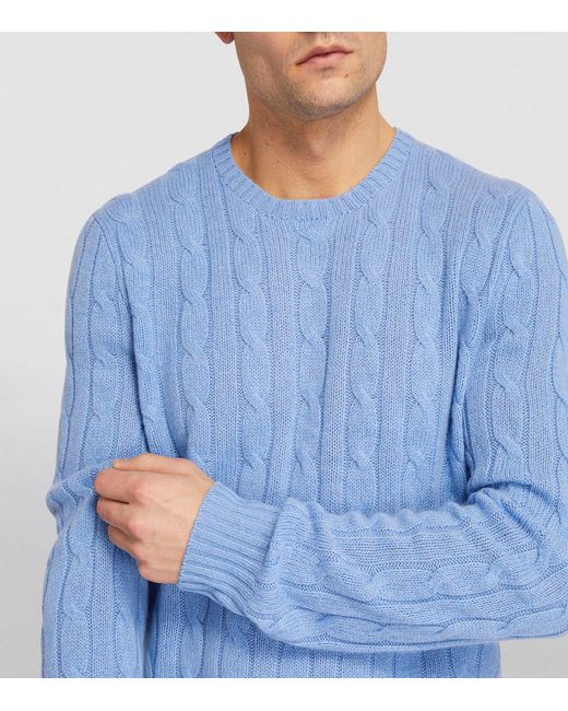 Polo Ralph Lauren Blue Cashmere Cable-knit Sweater for men