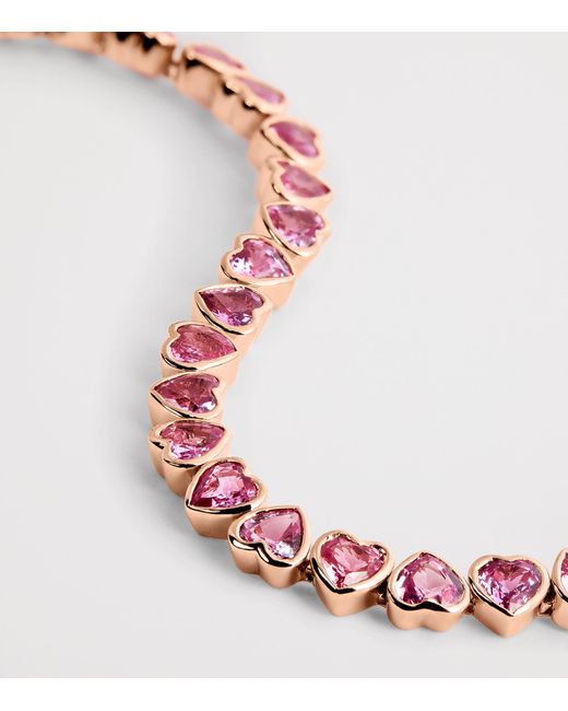SHAY Pink And Sapphire Heart Tennis Bracelet