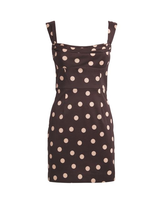 Rebecca Vallance Brown Polka Dot Vivianne Mini Dress