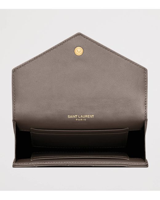 Saint Laurent Black Small Monogram Matelassé Envelope Wallet