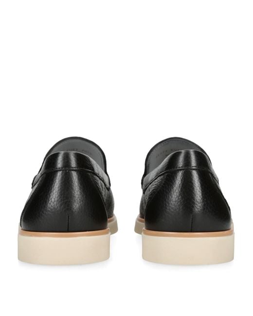 Magnanni Shoes Black Leather Altea Loafers for men