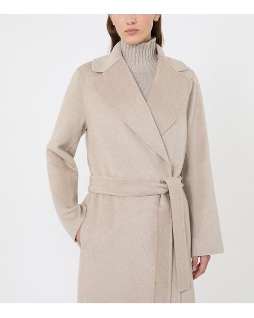 Max Mara Natural Virgin Wool-Cashmere Belted Coat