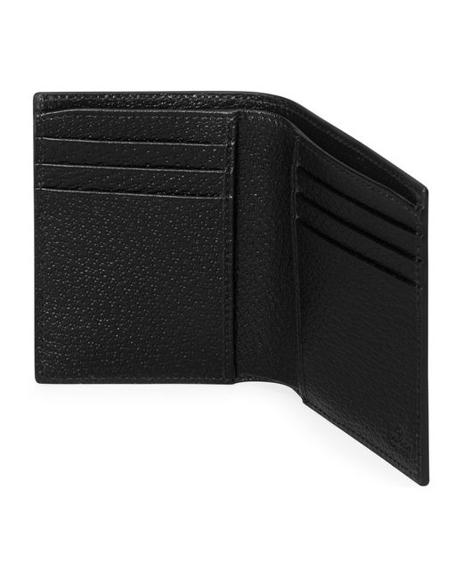 Gucci Black Leather Gg Marmont Foldover Wallet for men