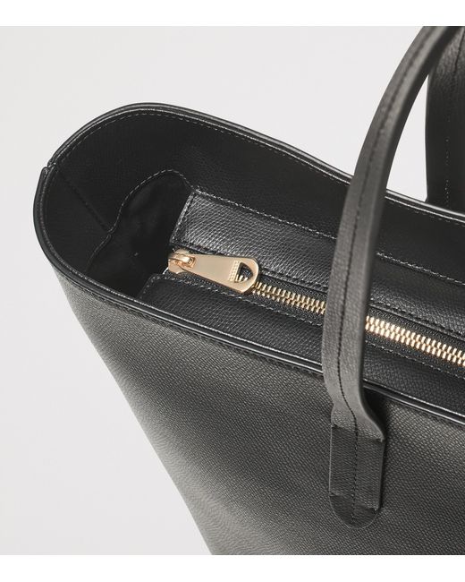 Aspinal Black Leather East West Tote Bag