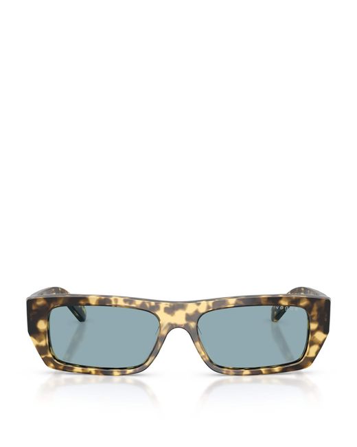 Vogue Blue Tortoiseshell Rectangular Sunglasses