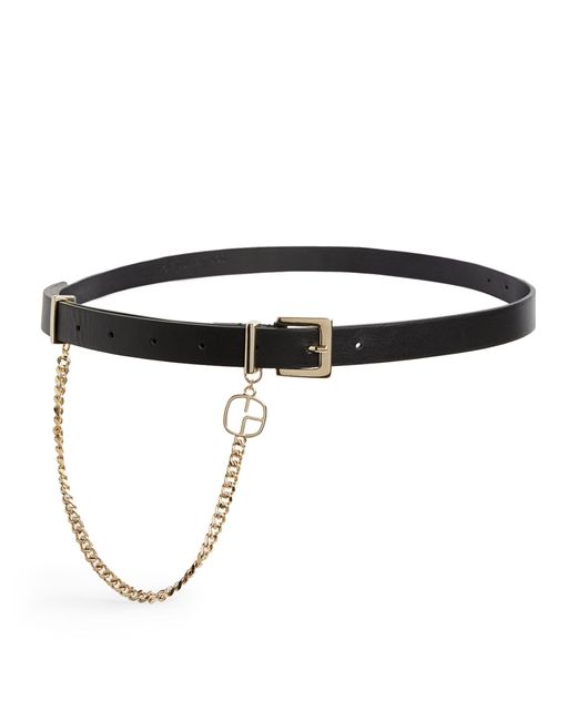 Claudie Pierlot Leather Chain-detail Belt in Black | Lyst