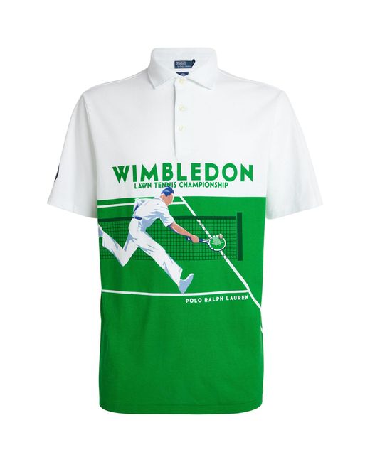 RLX Ralph Lauren Green X Wimbledon Tennis Player Polo Shirt for men